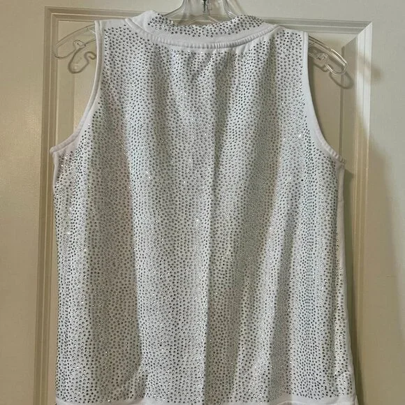 👑 Queen of Sparkles White Rhinestone Sleeveless Dress – XS - Picture 2 of 5